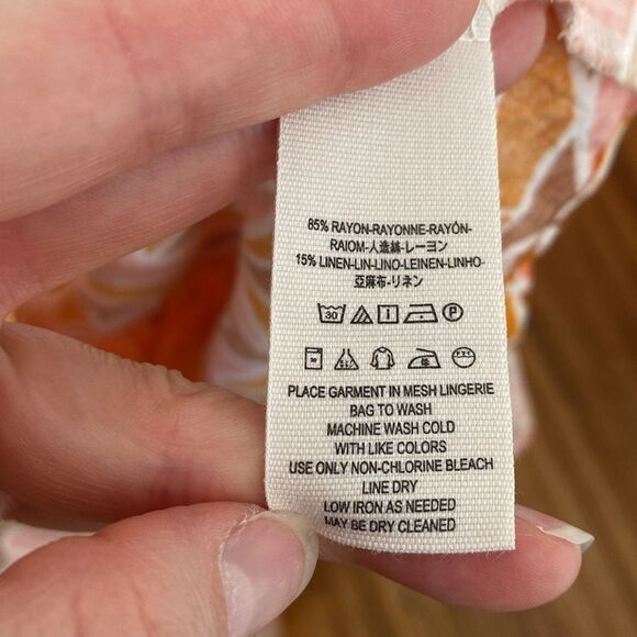 Free People Siren Orange Geometric Wrap Dress Size Small - Picture 12 of 15